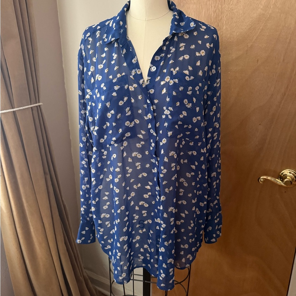 Vintage American apparel chiffon button down